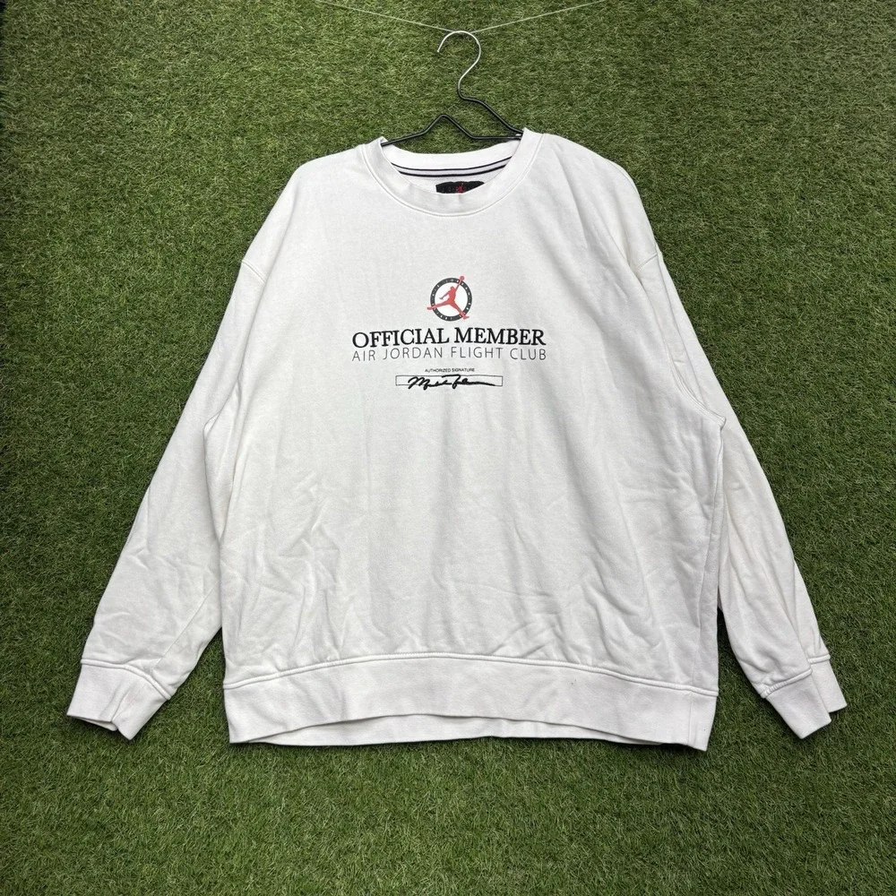 Air Jordan Flight MVP Sweatshirt Mens 2XL Lightweight Fleece White DX9647-100